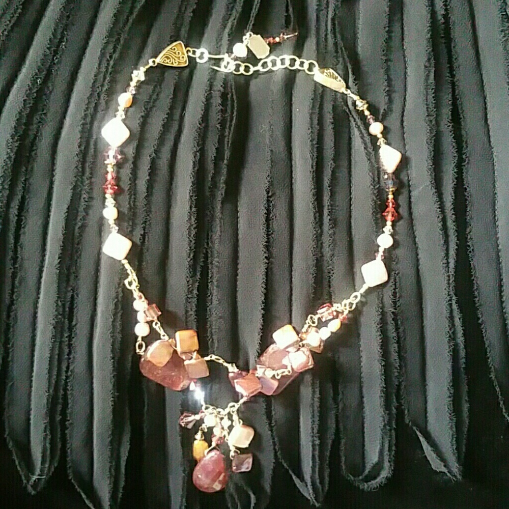 Trés Jolie Swarovski crystal, pearl, stone necklac